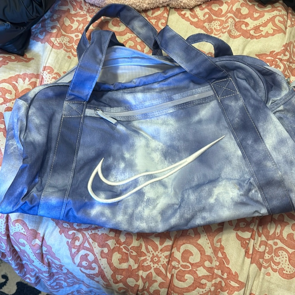 Blue tie die Nike workout bag